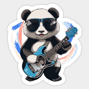 Panda Playing Guitar Sticker